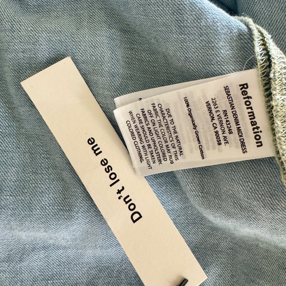 NWT Reformation Sebastian Denim Midi Dress Savannah Button Front Size 6 - Picture 13 of 14